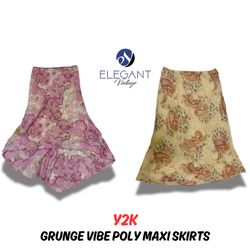 Y2K Grunge Vibe Poly Maxi Skirts - EV0188