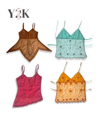 Embellished Mesh Tank Tops (Yv-716)