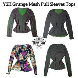 Y2K Grunge Mesh Full Sleeves Tops TY-081