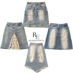 Y2K PARIS HILTON ERA GIRL DENIM MIDI SKIRT RE-3470