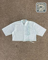 Upcycled Tie-Front Crop Shirt