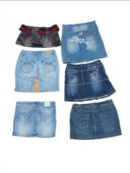 Vintage Pleated & Tiered Denim Miniskirts McBling ..