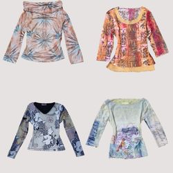 Y2K Graphic Mesh Tops