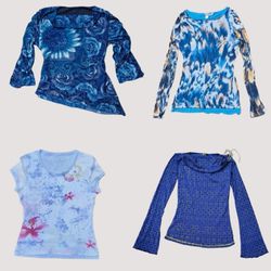 Y2K Ocean Aesthetic Mesh Tops