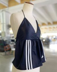 Upcycled Halter Adidas Nike Top