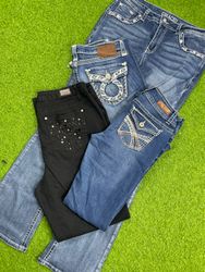 Y2k embellished & embroidered jeans pant id 52