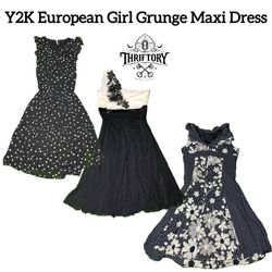 Y2K European Girl Grunge Maxi Dress TY-082