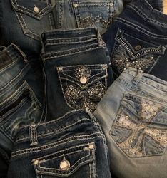 Women Embroidery Y2K Flared Bootcut Jeans