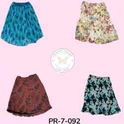 Floral Print Poly Skirt – Elegant Casual Style(PR-..