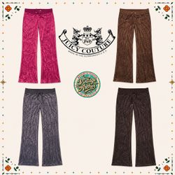 Y2K Juicy Couture Velour Track Pants Bell Bottoms:..
