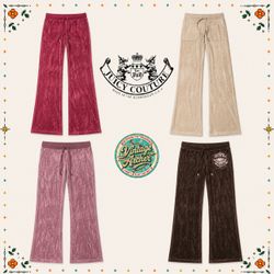 Y2K Juicy Couture Velour Bell Bottom Sweat Pants: ..