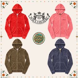 Y2K Juicy Couture Classic Velour Zip-Ups :8pcs JT1