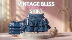 Y2K Upcycled Denim Ruffle Mini Skirt