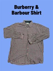 Vintage Burberry & Barbour Shirt Men’s Checked Cot..
