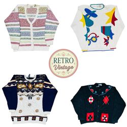 Vintage Striped Knit Jumper Relaxed Fit|E| (k)