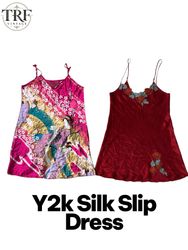 Y2k Silk Slip Dresses.     #0065