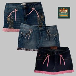 SS26 Upcycled Denim Patchwork Lace Mini ..