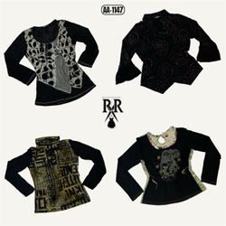Y2K Black Gothic Full Sleeves Mix Tops (AA-1147)