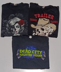 Skeleton Black Printed T-Shirts RV # 076