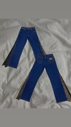 Upcycled Necktie Panel Denim Jeans