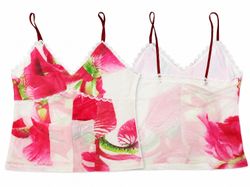 CR1892 UPCYCLED FLORAL MESH CAMI TOP
