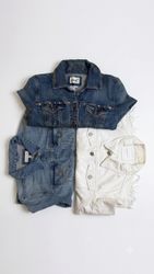 224 9x Unisex Vintage Denim Jackets Wholesale Bund..