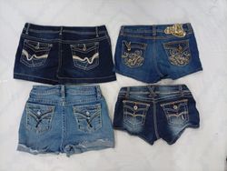 CR9994 Upcycled Y2K Mini Denim Shorts