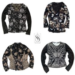Y2K Black Gothic Full Sleeve Tops