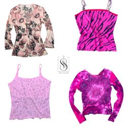 Y2K Baby Pink Mix Tops