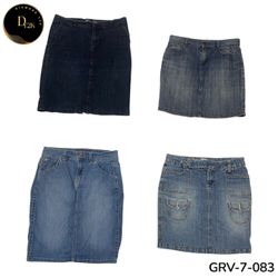 Women’s Classic Denim Midi Skirt – Authentic Vinta..