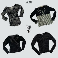 Y2k Black Gothic Full Sleeve Tops (AA-1166)