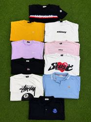 vintage stussy and moncler t shirt