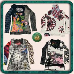Ladies blouse full sleeves Y2k Authentic Desigual ..