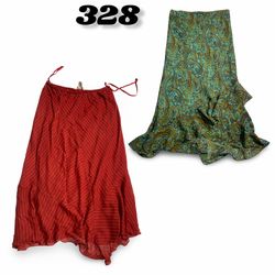 Vintage Y2K  Paisley Asymmetric Ruffle Midi Skirt ..