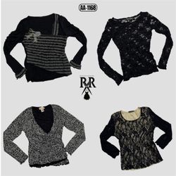 Y2K Vintage Long Sleeves Mix Tops (AA-1168)