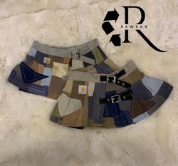 Upcycled Carharrt Patchwork Mini Skirt