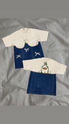 Upcycled Ribbon Denim T-Shirts