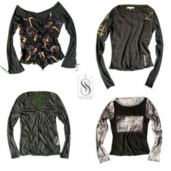 Y2K Black Gothic Full Sleeve Tops