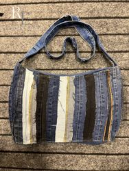 Upcycled Denim Cross Body Tote Bags