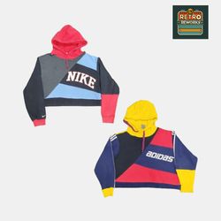 SS26 Upcycled Patchwork Crop Hoodie