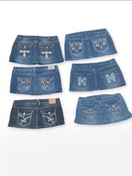 Y2K Embellished Denim Mini Skirt Bundle UK size 13..