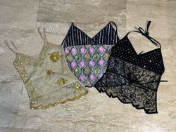 Sequin Mesh Strappy Tops