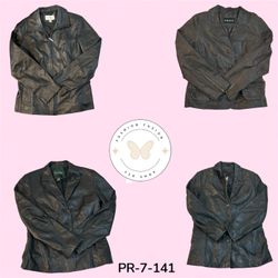 Women's Cropped Leather Jacket – Trendy Zip-Up Fas..