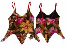 CR1896 UPCYCLED FLORAL HANDKERCHIEF CAMI TOP