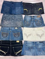 R550 Upcycled Ladies Embellished Micro Mini Skirts