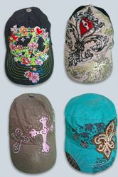 Vintage Y2K Bling Caps Bundle | Military Cadet & B..