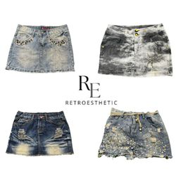 Y2K NYC IT GIRL DENIM MINI SKIRTS RE-3699