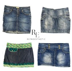 Y2K Paris Hilton Era Girl Denim Mini Skirts RE-349..