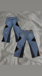 Upcycled Patchwork Denim Jeans