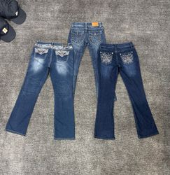 Y2K Embellished Bootcut / Flared Jeans -..